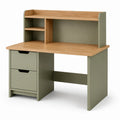Bureau avec rangements 120 x 60 x 140 cm en bois vert kaki style contemporain