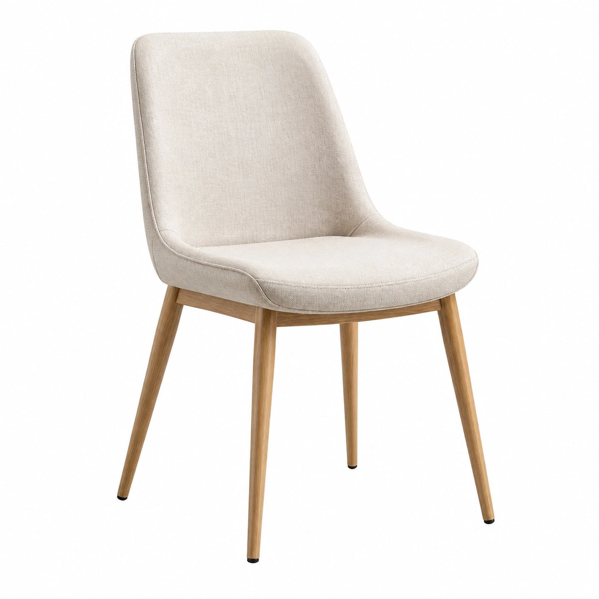 Chaise de salle à manger 50 x 60 x 83 cm tissu beige pieds en bois style scandinave