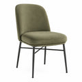 Chaise de salle à manger 55 x 62 x 83 cm en tissu vert kaki style contemporain