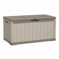 Coffre de rangement extérieur 120 x 56 x 63 cm en plastique gris avec couvercle