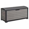 Coffre de rangement extérieur 120 x 60 x 63 cm en résine gris anthracite avec couvercle assise