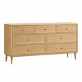 Commode 160 cm en bois chêne à 7 tiroirs style contemporain