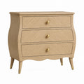 Commode 90 x 45 x 90 cm en bois chêne clair à 3 tiroirs style classique