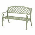 Banc de jardin 122 x 61 x 91 cm en métal vert style classique ajouré