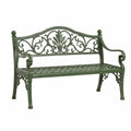 Banc de jardin 125 x 60 x 100 cm en métal vert style classique ajouré