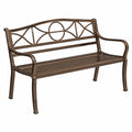 Banc de jardin 122 x 62 x 91 cm en métal bronze 2 places décoratif